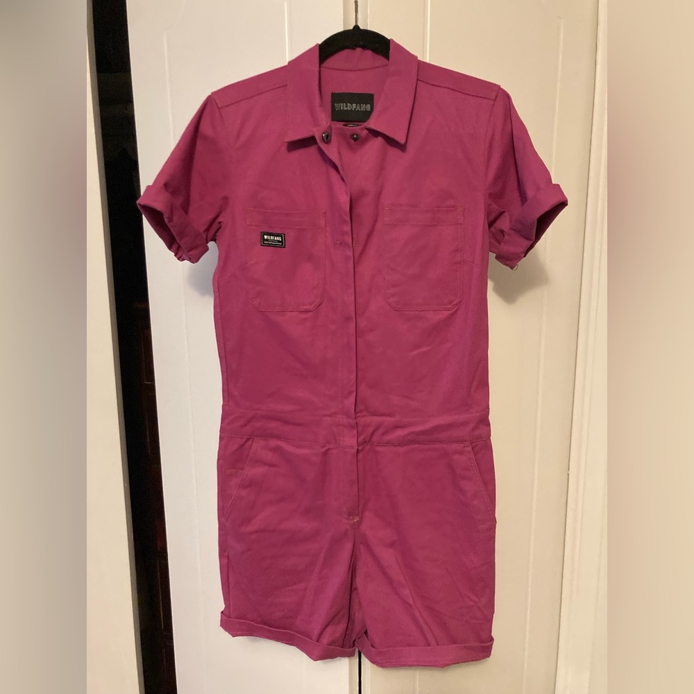 Wildfang Essential Coverall Shorts XS Orchid